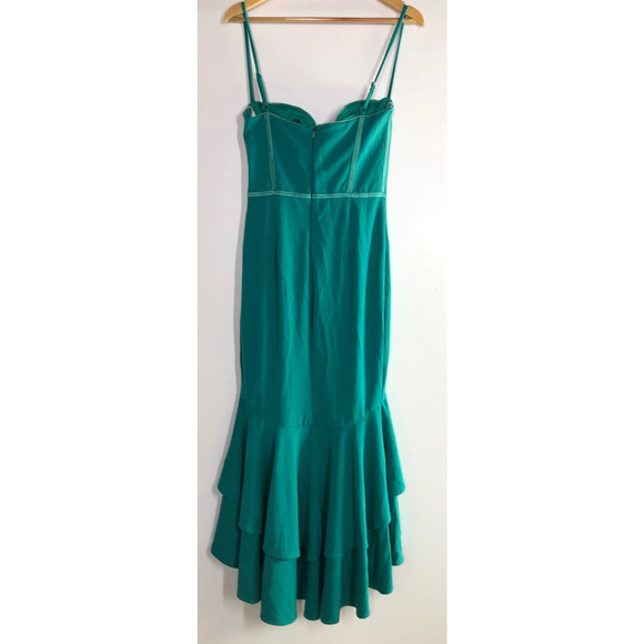 Katie May Loren Dress Spaghetti Strap Corset Mermaid Midi Teal Green Size Medium - Picture 6 of 11